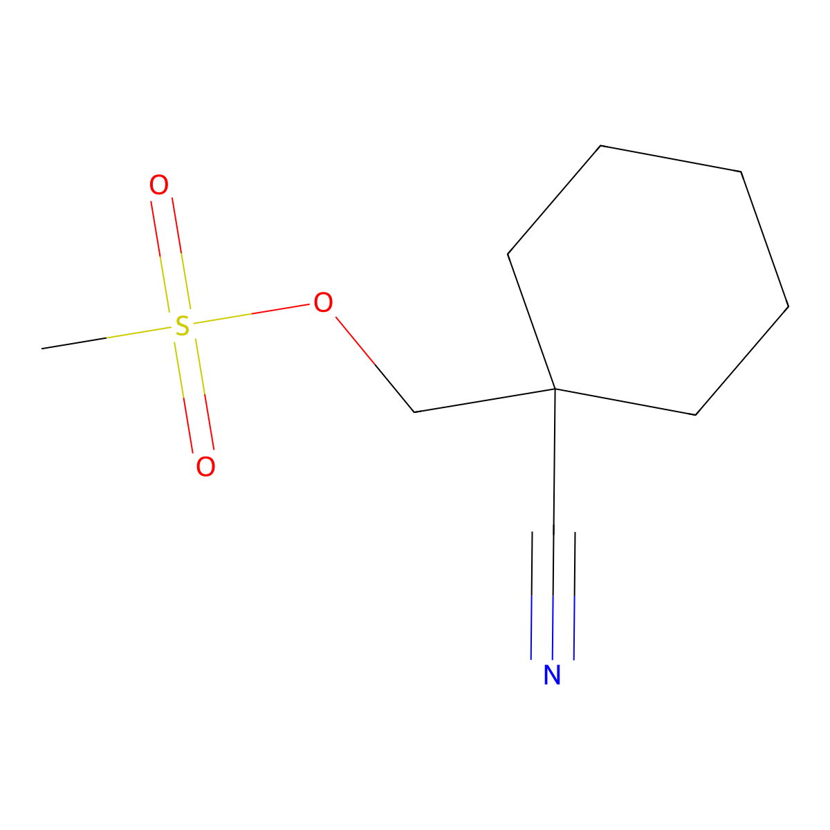 (1-Cyanocyclohexyl)methyl methanesulfonate molecular structure, CAS 1268101-90-1