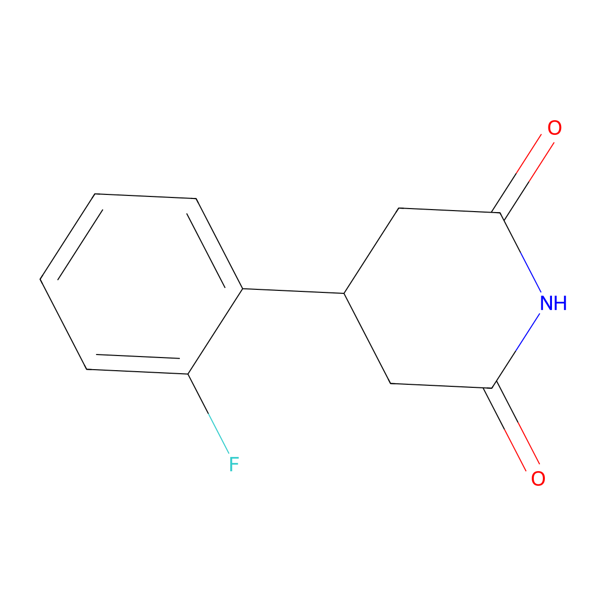 4-(2-Fluorophenyl)piperidine-2,6-dione molecular structure, CAS 1268102-56-2