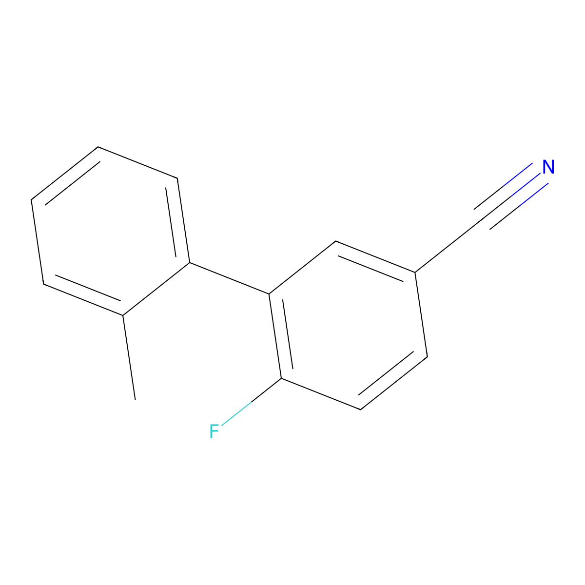 6-Fluoro-2'-methyl-[1,1'-biphenyl]-3-carbonitrile molecular structure, CAS 1268102-66-4