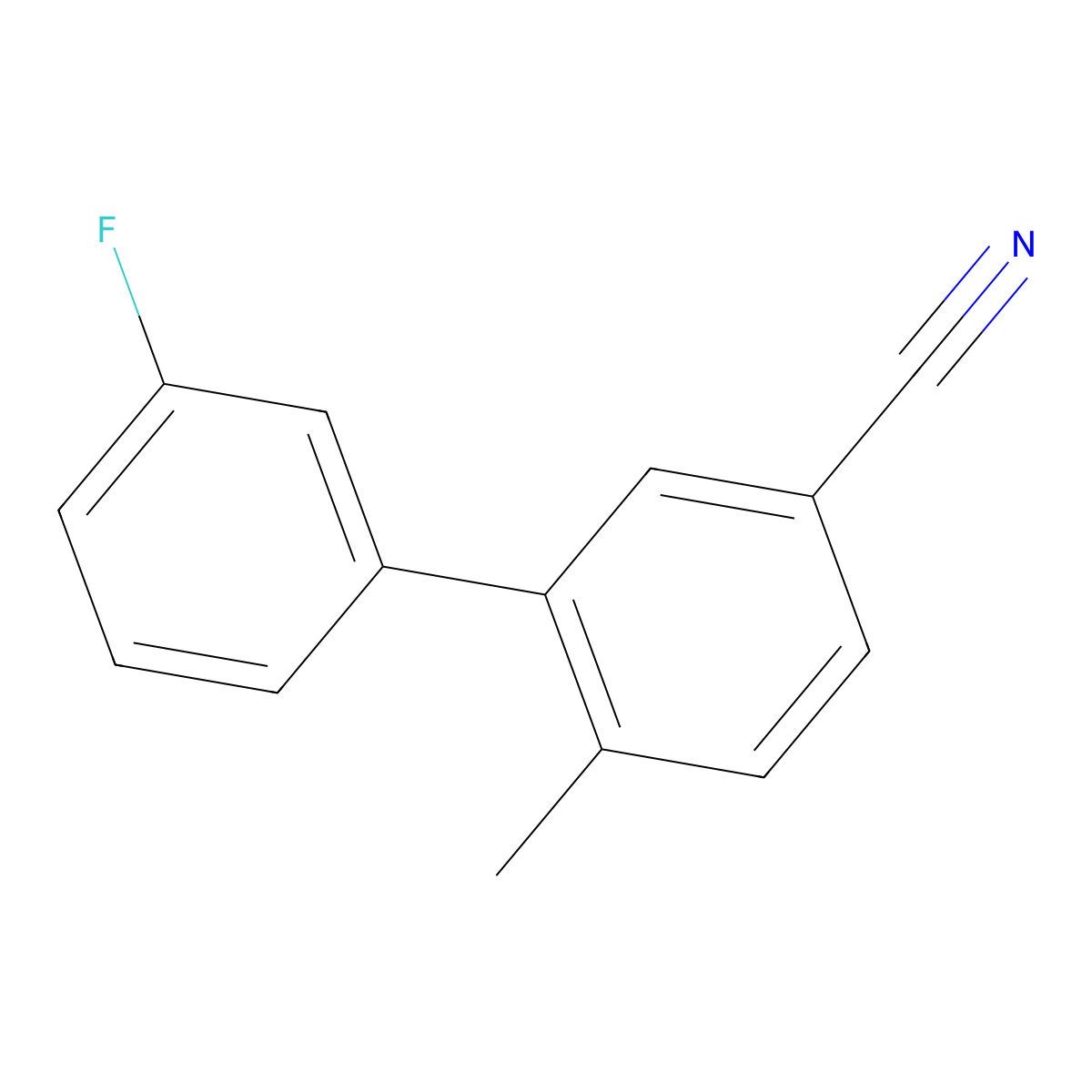 3'-Fluoro-6-methyl-[1,1'-biphenyl]-3-carbonitrile molecular structure, CAS 1268102-69-7