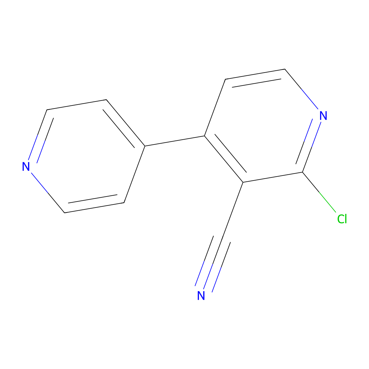 2-Chloro-[4,4'-bipyridine]-3-carbonitrile molecular structure, CAS 1268104-62-6