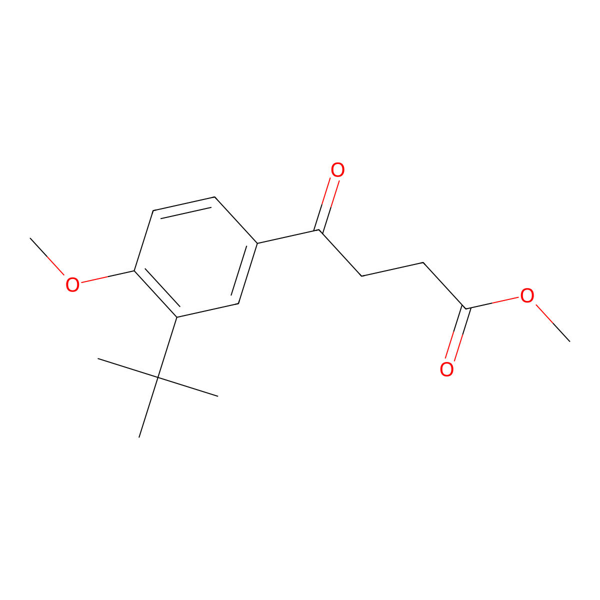 Methyl 4-(3-tert-butyl-4-methoxyphenyl)-4-oxobutanoate molecular structure, CAS 1268105-27-6