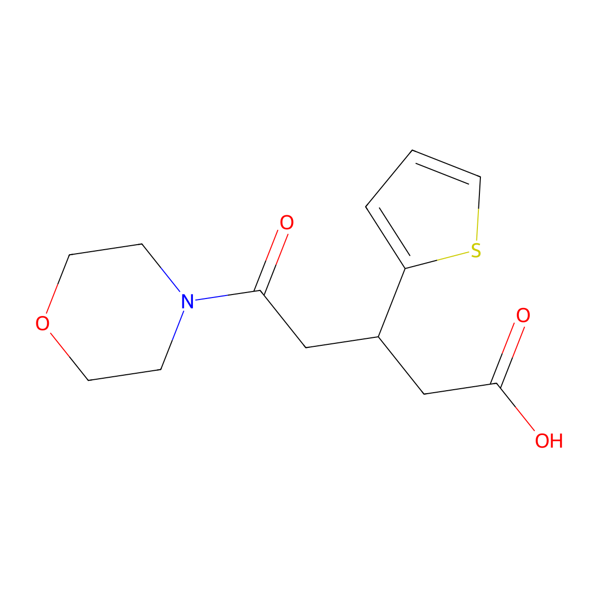 5-Morpholino-5-oxo-3-(thiophen-2-yl)pentanoic acid molecular structure, CAS 1268106-04-2