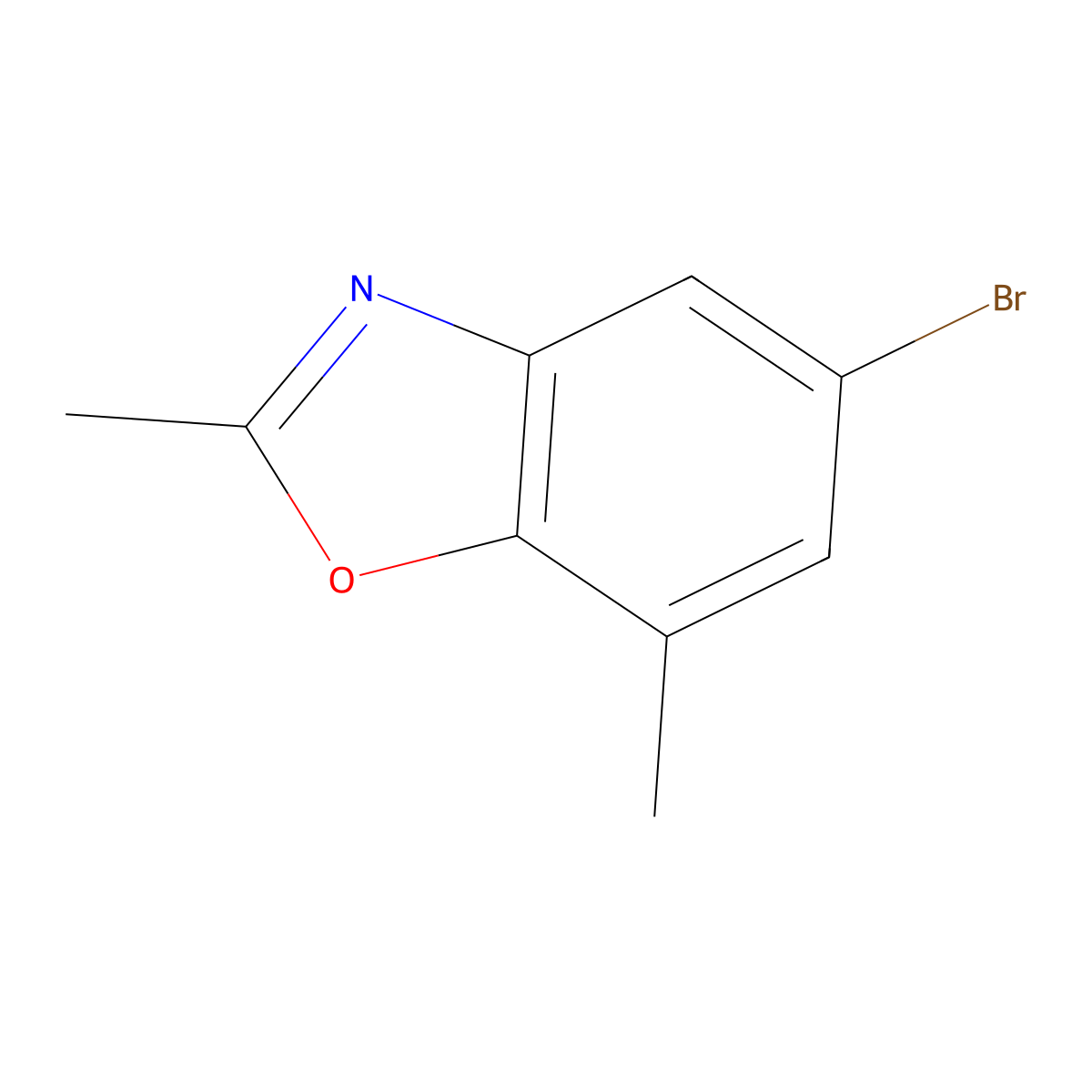 5-Bromo-2,7-dimethyl-1,3-benzoxazole molecular structure, CAS 1268109-69-8