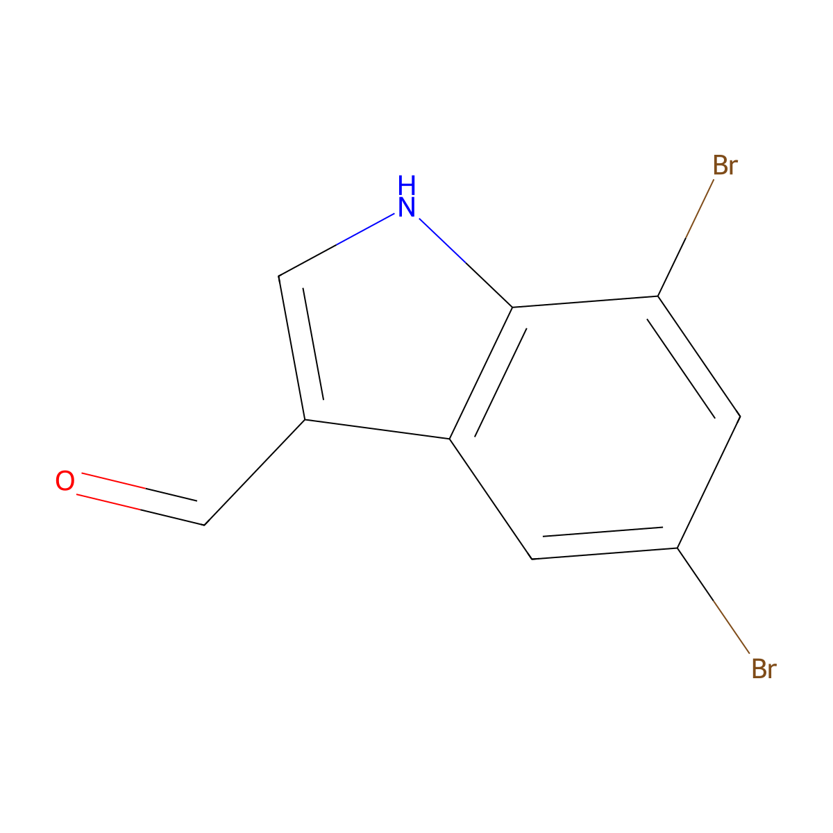 5,7-dibromo-1H-indole-3-carbaldehyde molecular structure, CAS 126811-14-1