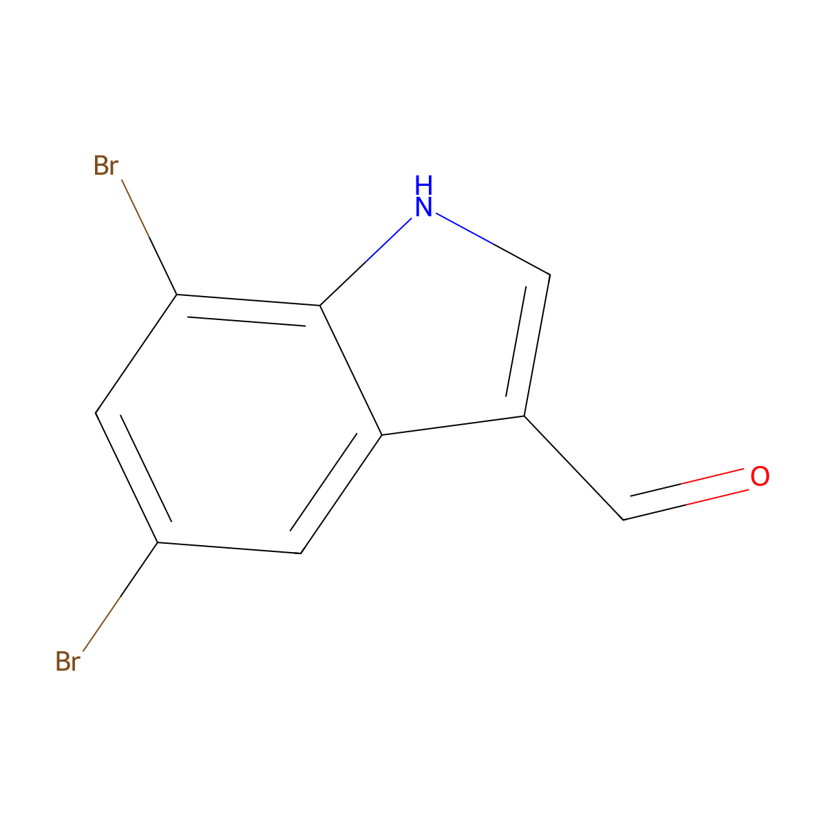 5,7-dibromo-1H-indole-3-carbaldehyde molecular structure, CAS 126811-14-1