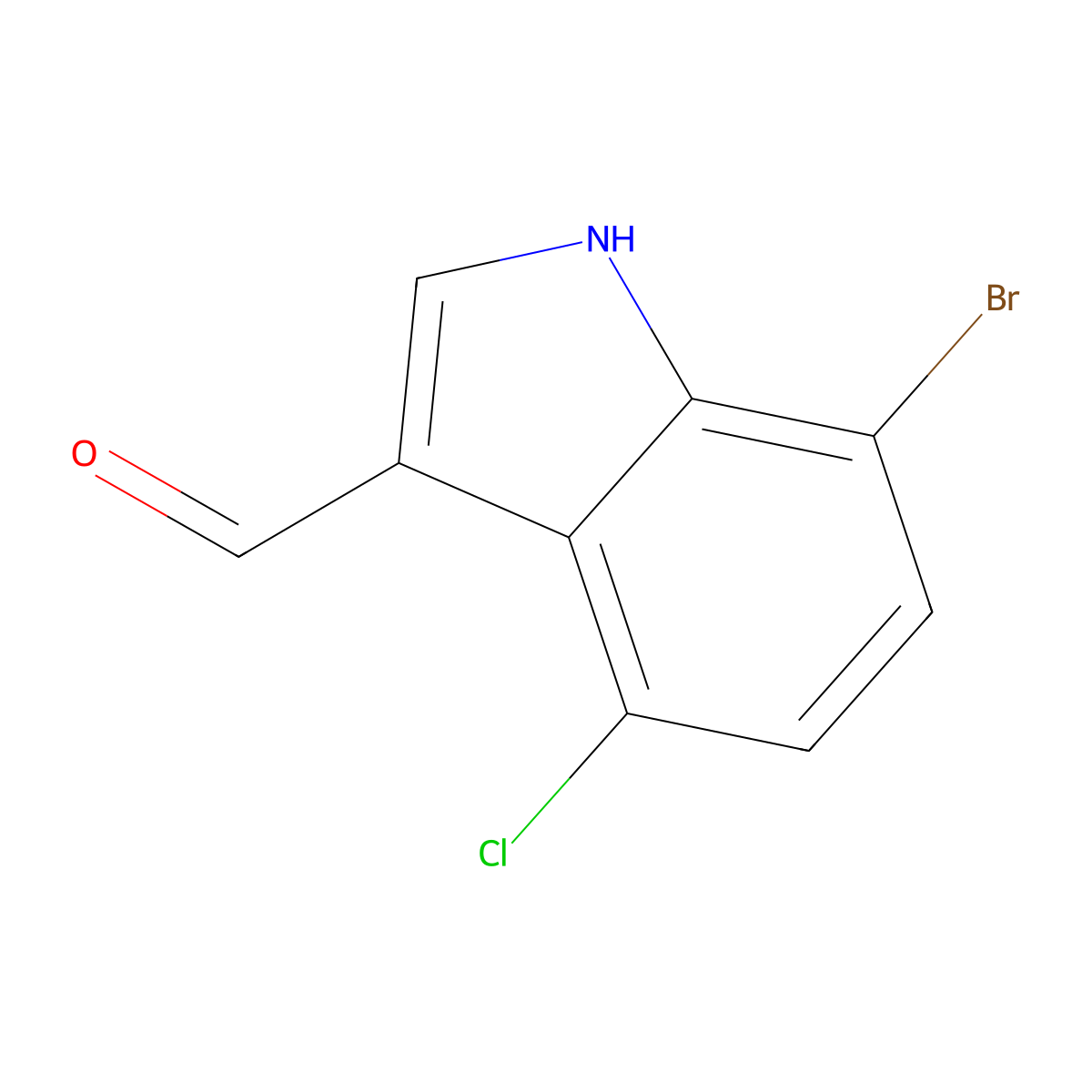 7-Bromo-4-chloro-1H-indole-3-carbaldehyde molecular structure, CAS 126811-23-2
