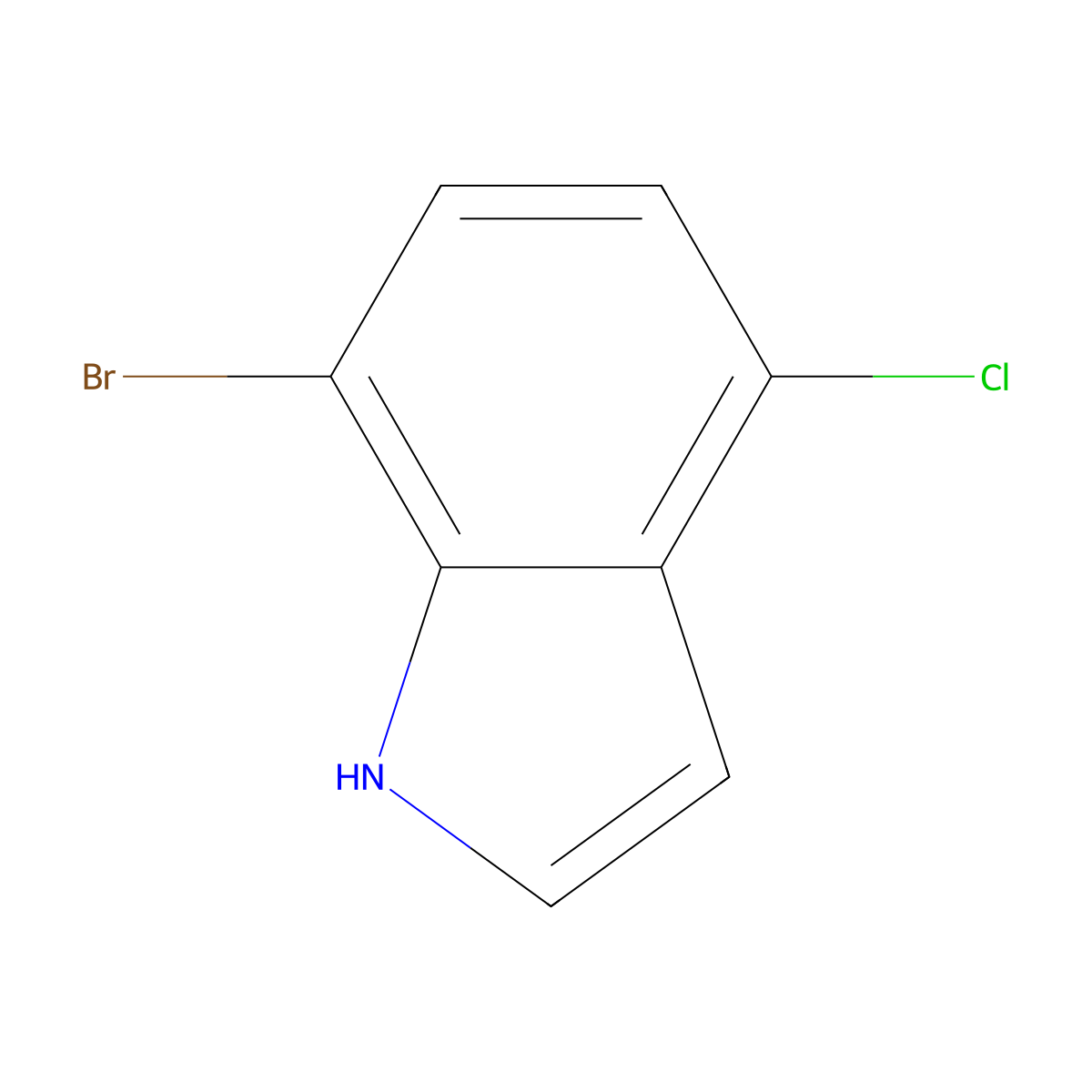 7-bromo-4-chloro-1H-indole molecular structure, CAS 126811-29-8