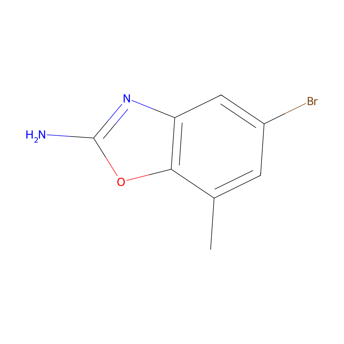 5-Bromo-7-methyl-1,3-benzoxazol-2-amine molecular structure, CAS 1268110-58-2