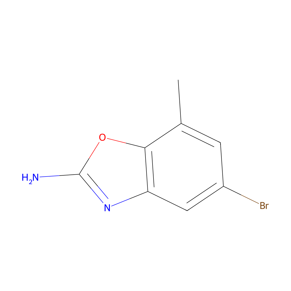 5-Bromo-7-methyl-1,3-benzoxazol-2-amine molecular structure, CAS 1268110-58-2