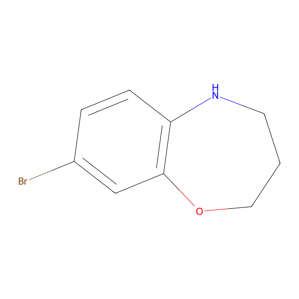 8-Bromo-2,3,4,5-tetrahydro-1,5-benzoxazepine molecular structure, CAS 1268111-31-4