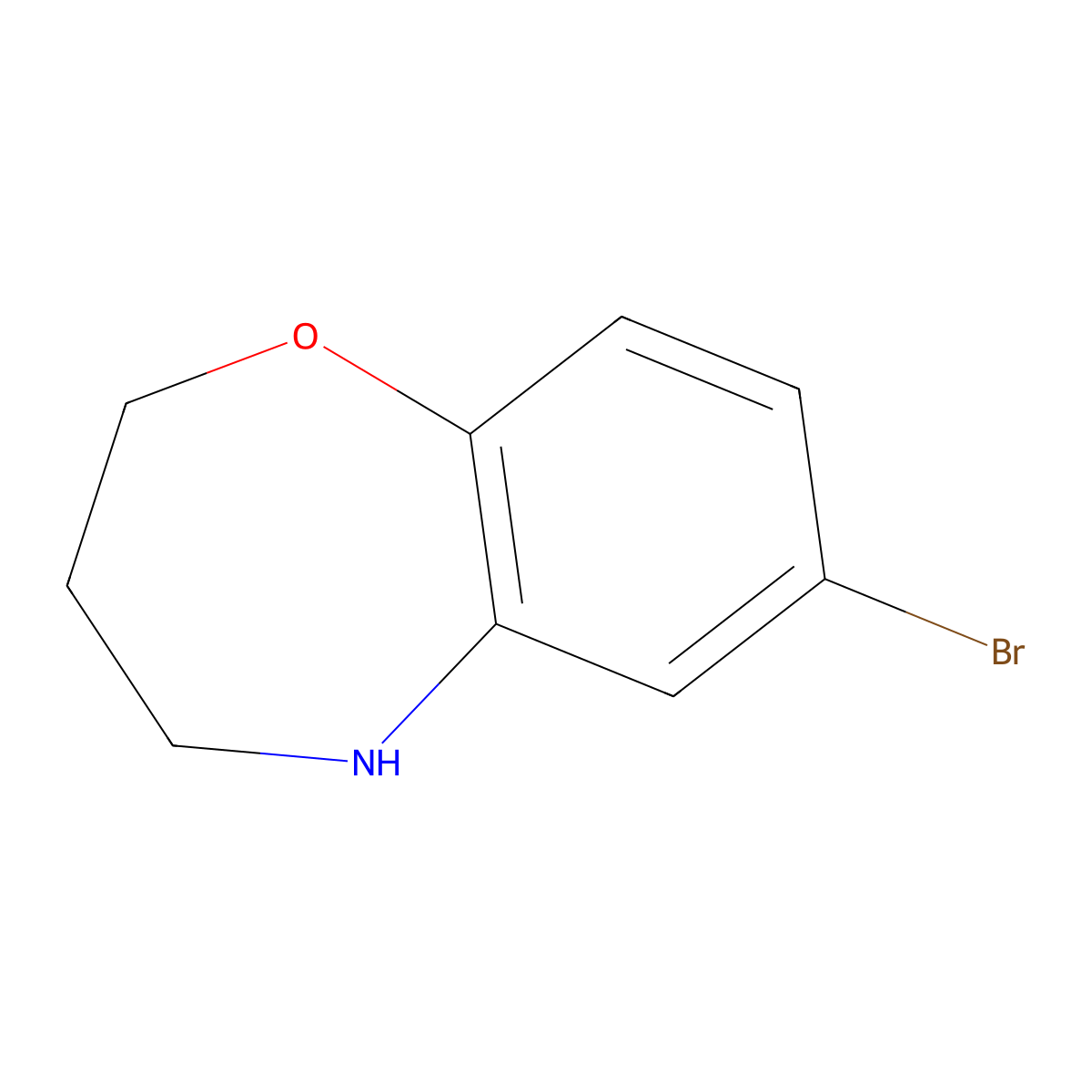 7-Bromo-2,3,4,5-tetrahydro-1,5-benzoxazepine molecular structure, CAS 1268111-65-4
