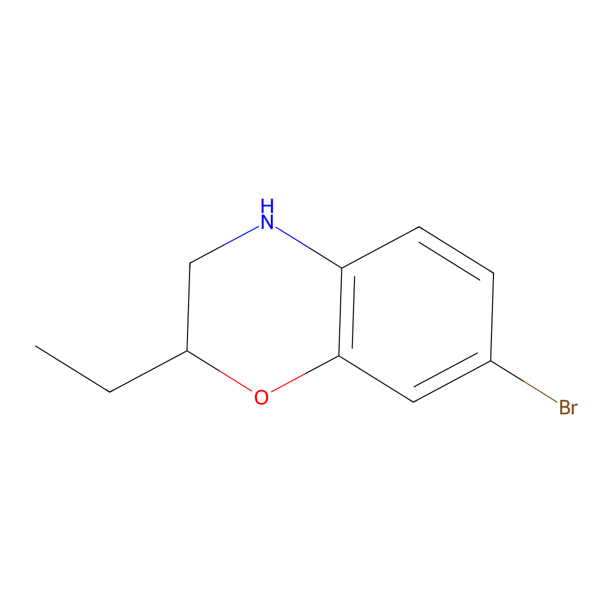7-bromo-2-ethyl-3,4-dihydro-2H-1,4-benzoxazine molecular structure, CAS 1268118-73-5