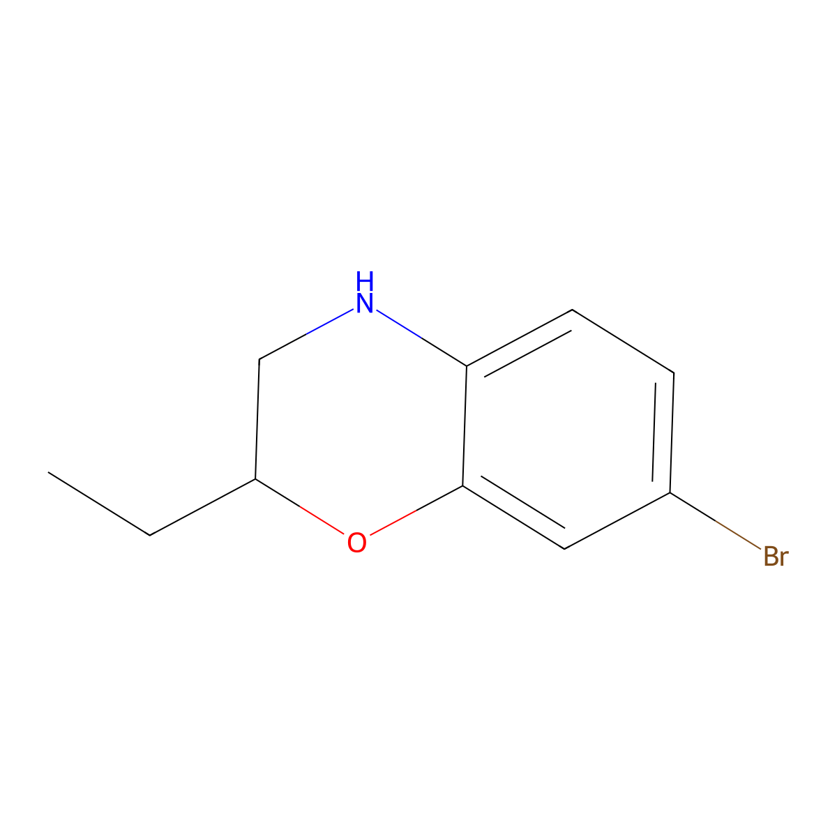 7-bromo-2-ethyl-3,4-dihydro-2H-1,4-benzoxazine molecular structure, CAS 1268118-73-5