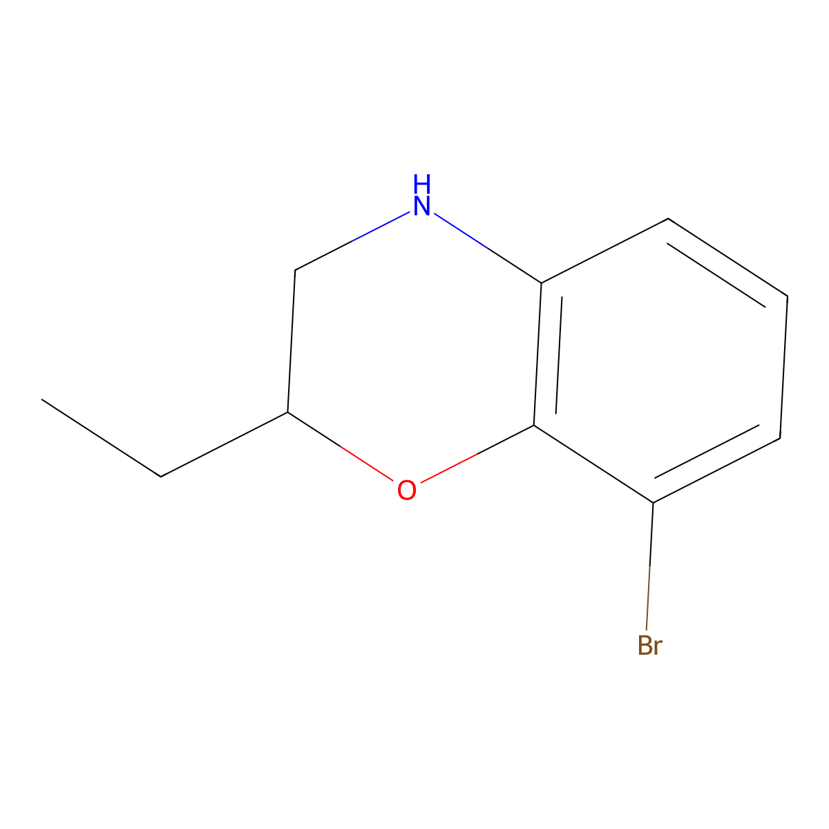 8-Bromo-2-ethyl-3,4-dihydro-2H-1,4-benzoxazine molecular structure, CAS 1268118-78-0