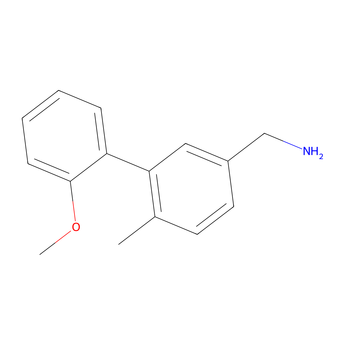 (2'-Methoxy-6-methyl-[1,1'-biphenyl]-3-yl)methanamine molecular structure, CAS 1268124-08-8
