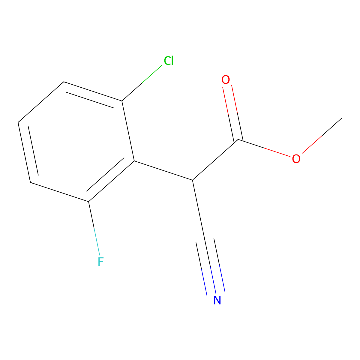 Methyl 2-(2-chloro-6-fluorophenyl)-2-cyanoacetate molecular structure, CAS 1268124-43-1