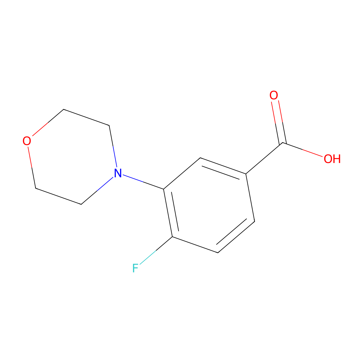 4-Fluoro-3-(morpholin-4-yl)benzoic acid molecular structure, CAS 1268124-48-6