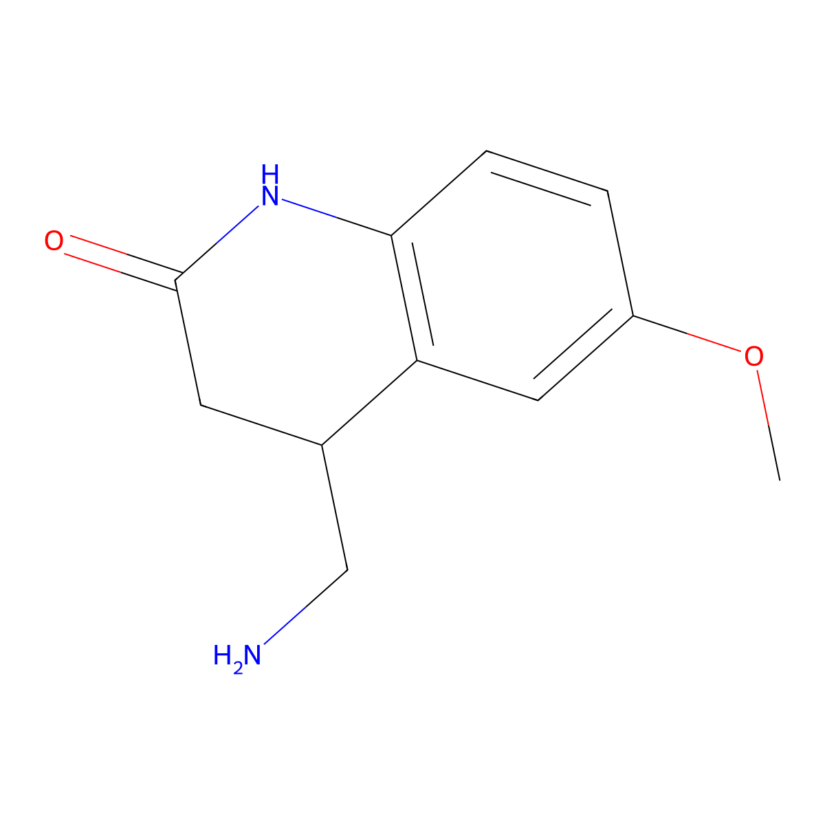 4-(Aminomethyl)-6-methoxy-1,2,3,4-tetrahydroquinolin-2-one molecular structure, CAS 1268126-33-5