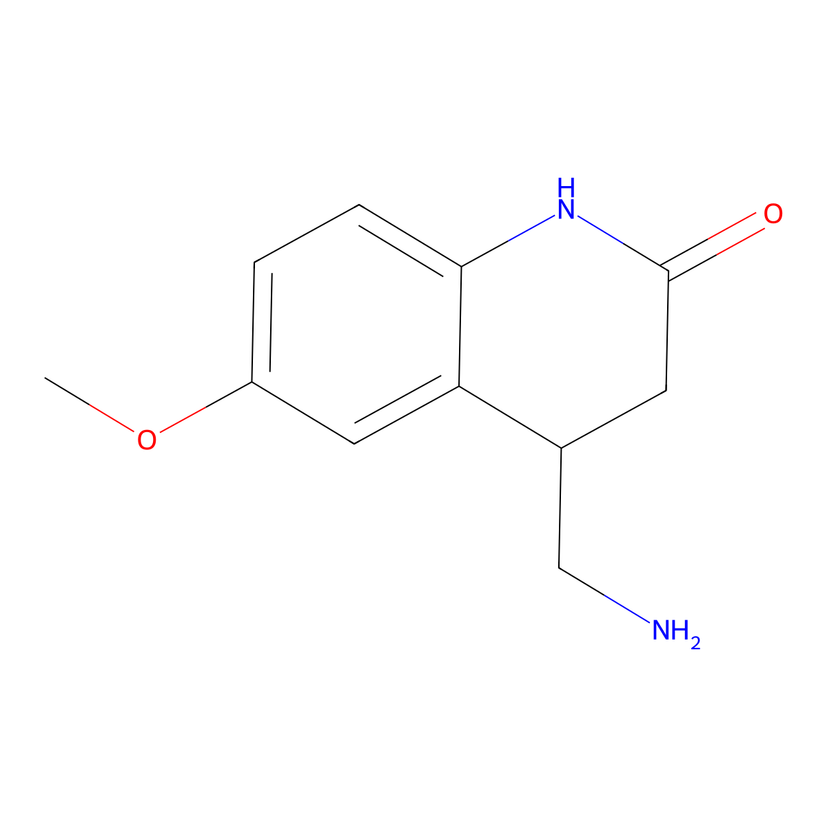 4-(Aminomethyl)-6-methoxy-1,2,3,4-tetrahydroquinolin-2-one molecular structure, CAS 1268126-33-5