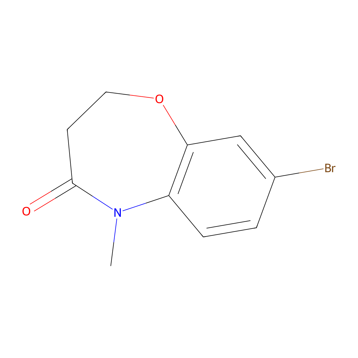 8-Bromo-5-methyl-2,3,4,5-tetrahydro-1,5-benzoxazepin-4-one molecular structure, CAS 1268128-38-6