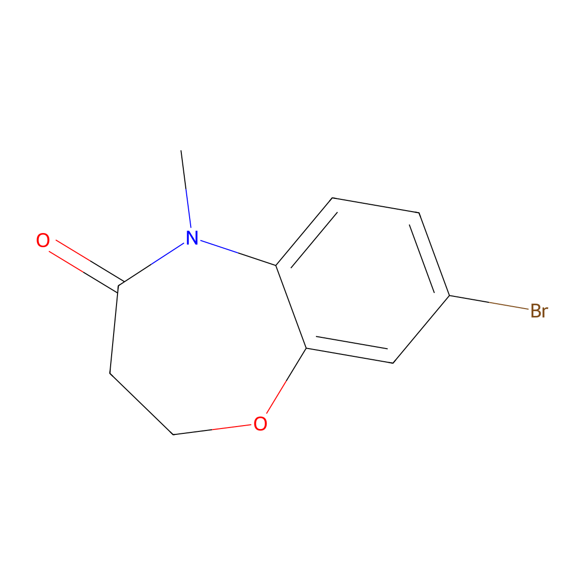 8-Bromo-5-methyl-2,3,4,5-tetrahydro-1,5-benzoxazepin-4-one molecular structure, CAS 1268128-38-6