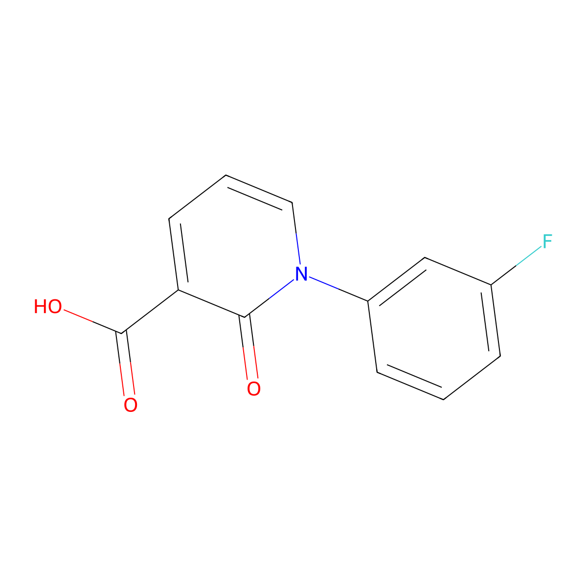 1-(3-Fluoro-phenyl)-2-oxo-1,2-dihydro-pyridine-3-carboxylic acid molecular structure, CAS 1268128-55-7