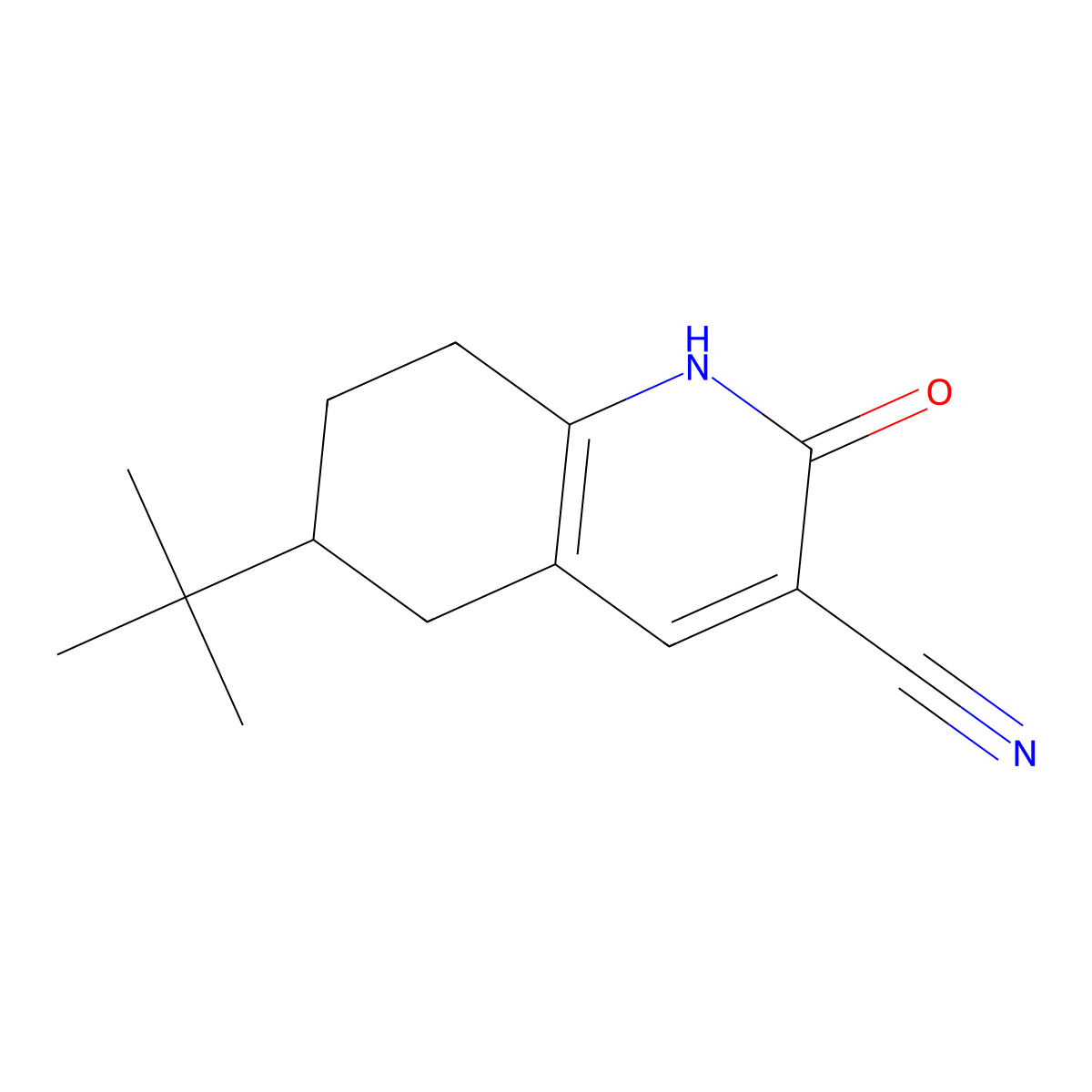 6-Tert-butyl-2-oxo-1,2,5,6,7,8-hexahydroquinoline-3-carbonitrile molecular structure, CAS 1268129-76-5