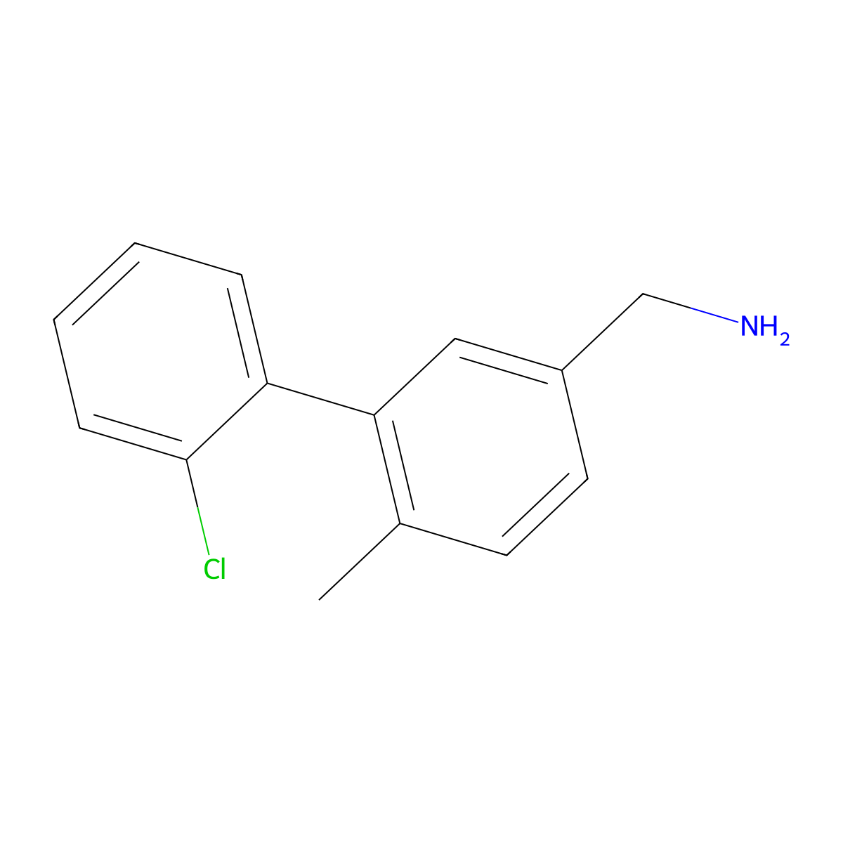 (2'-Chloro-6-methyl-[1,1'-biphenyl]-3-yl)methanamine molecular structure, CAS 1268133-43-2