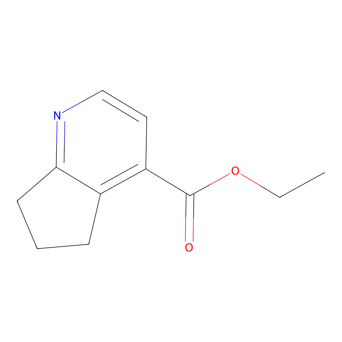 Ethyl 6,7-dihydro-5H-cyclopenta[b]pyridine-4-carboxylate molecular structure, CAS 126814-05-9