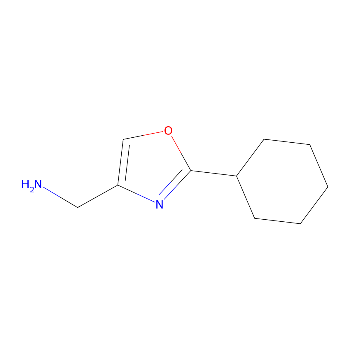 (2-Cyclohexyl-1,3-oxazol-4-yl)methanamine molecular structure, CAS 1268140-09-5