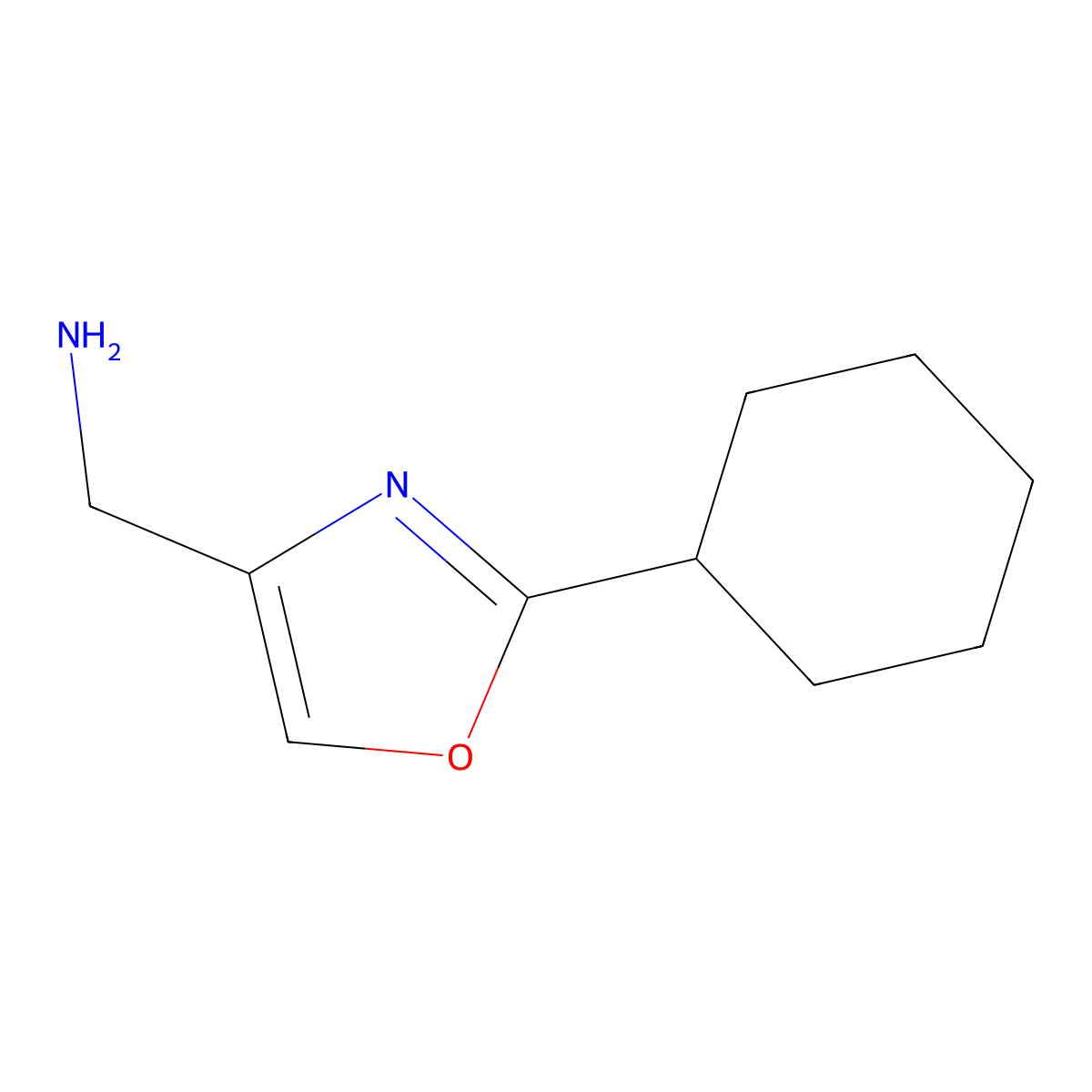 (2-Cyclohexyl-1,3-oxazol-4-yl)methanamine molecular structure, CAS 1268140-09-5