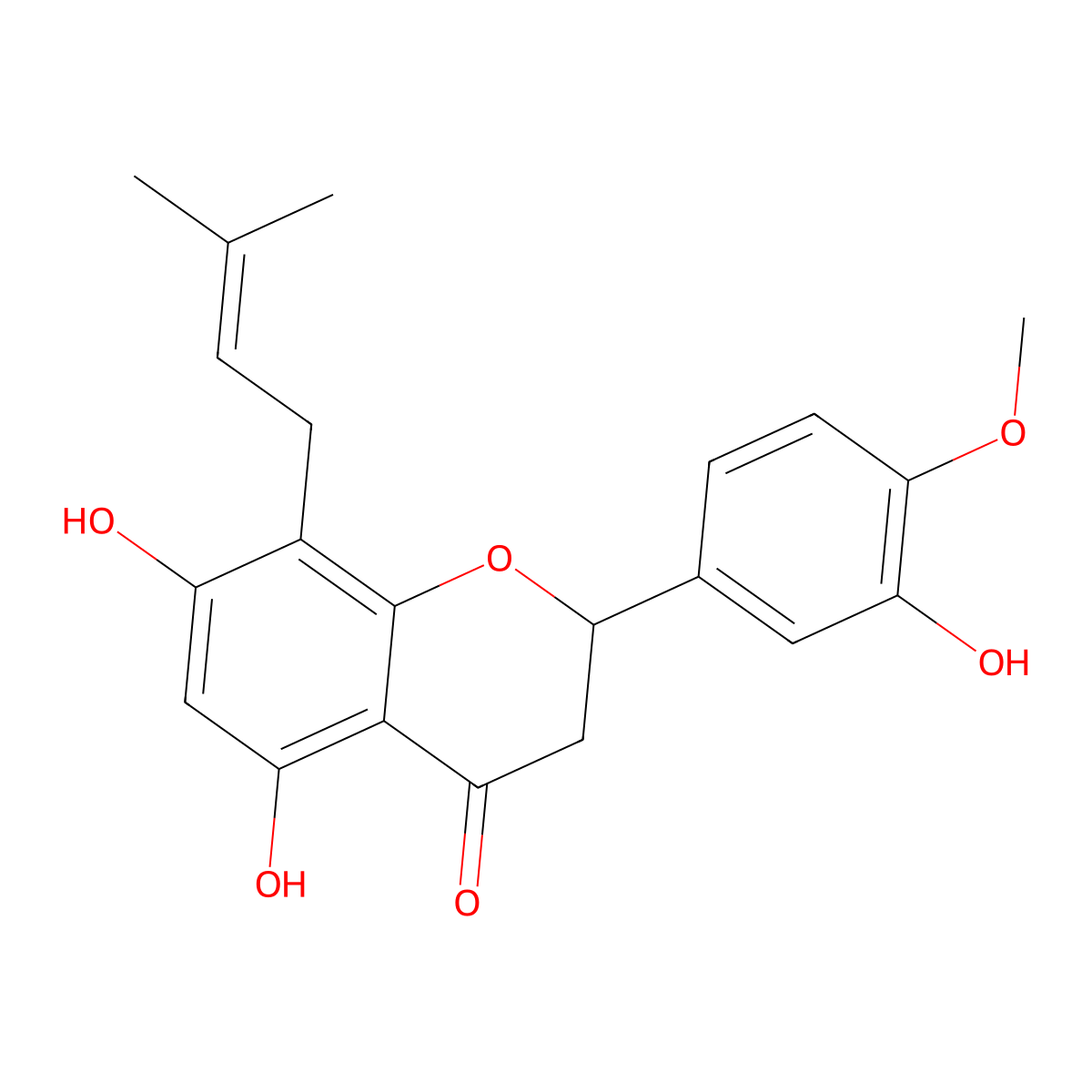 5,7,3'-Trihydroxy-4'-methoxy-8-prenylflavanone molecular structure, CAS 1268140-15-3