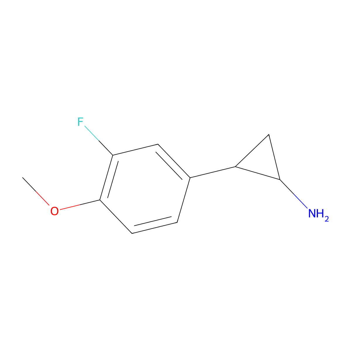 2-(3-Fluoro-4-methoxyphenyl)cyclopropan-1-amine molecular structure, CAS 1268140-29-9