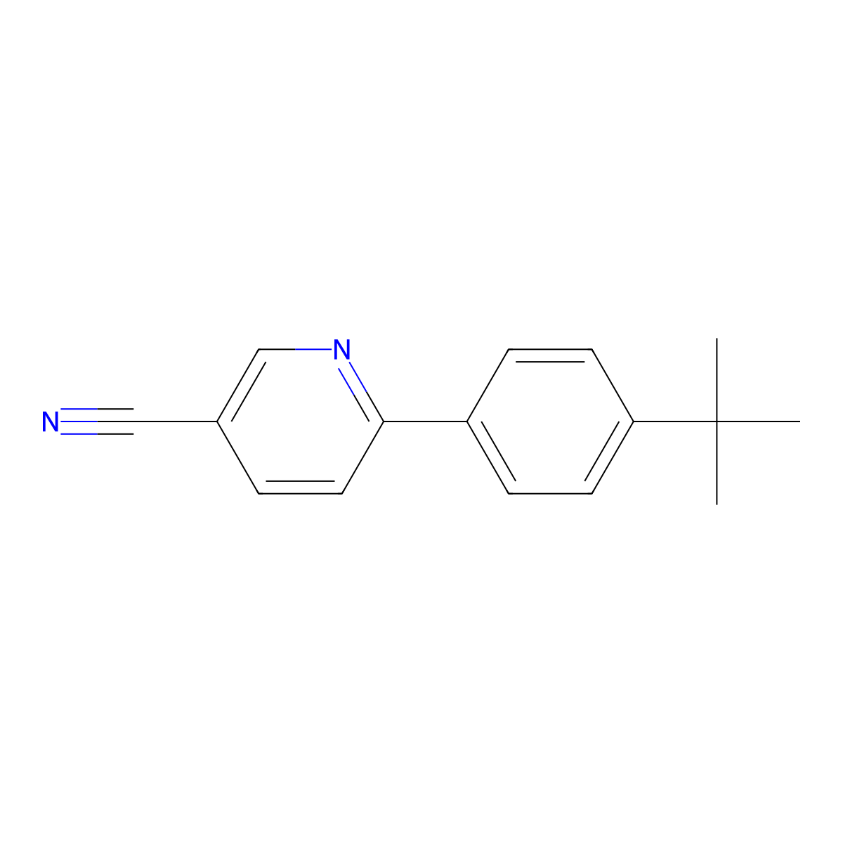 6-[4-(1,1-Dimethylethyl)phenyl]-3-pyridinecarbonitrile molecular structure, CAS 1268140-34-6