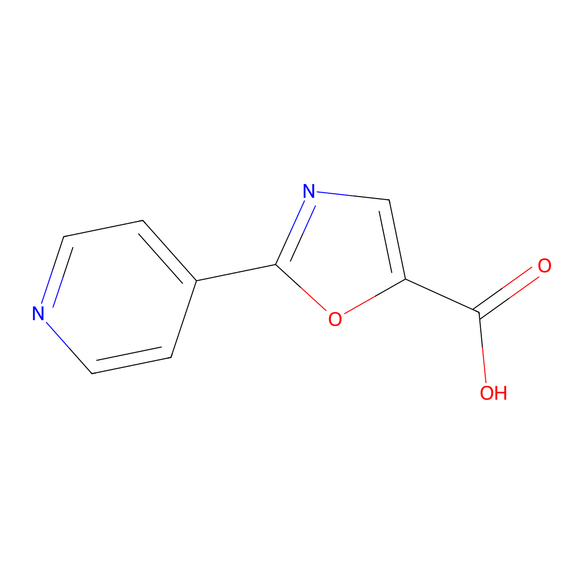 2-(Pyridin-4-yl)-1,3-oxazole-5-carboxylic acid molecular structure, CAS 1268140-84-6