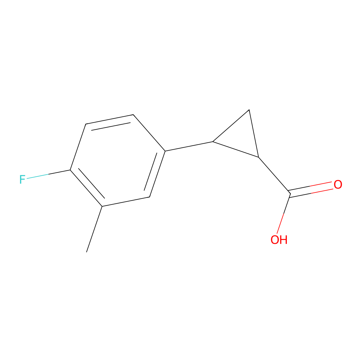 2-(4-Fluoro-3-methylphenyl)cyclopropane-1-carboxylic acid molecular structure, CAS 1268141-41-8