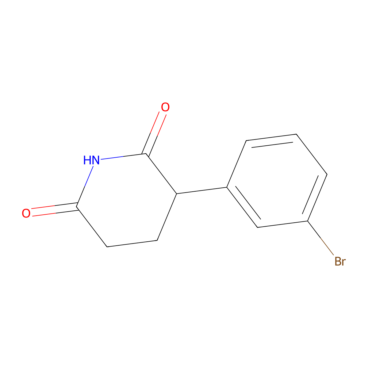 3-(3-Bromophenyl)piperidine-2,6-dione molecular structure, CAS 1268142-04-6