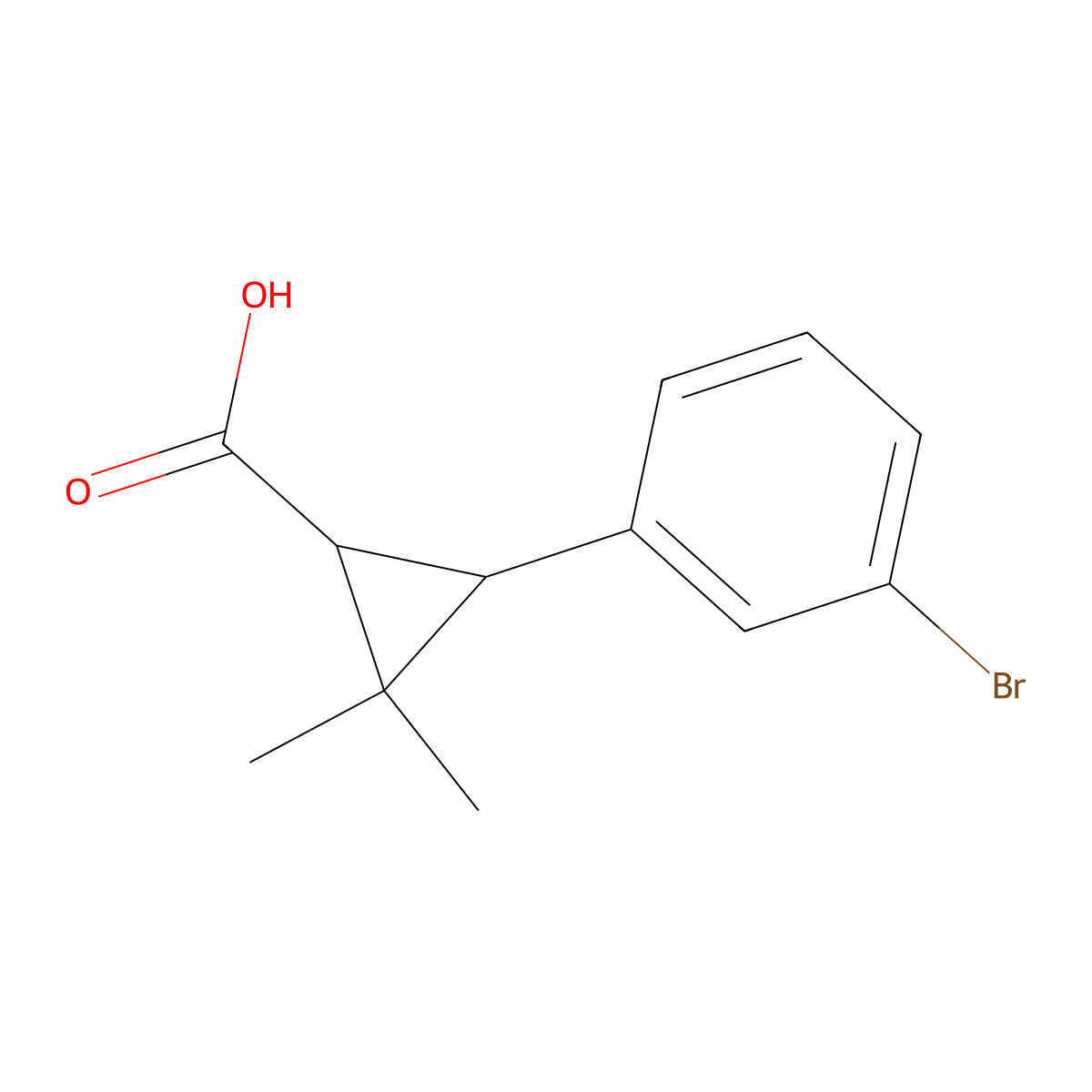 3-(3-Bromophenyl)-2,2-dimethylcyclopropane-1-carboxylic acid molecular structure, CAS 1268142-37-5