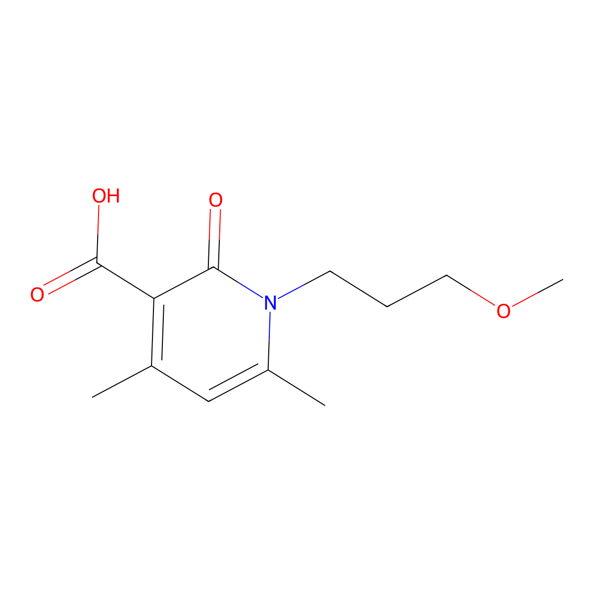 1-(3-Methoxypropyl)-4,6-dimethyl-2-oxo-1,2-dihydropyridine-3-carboxylic acid molecular structure, CAS 1268142-64-8