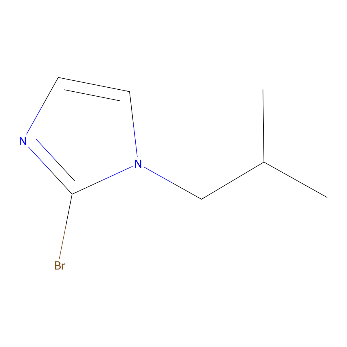 2-bromo-1-(2-methylpropyl)-1H-imidazole molecular structure, CAS 1268143-41-4
