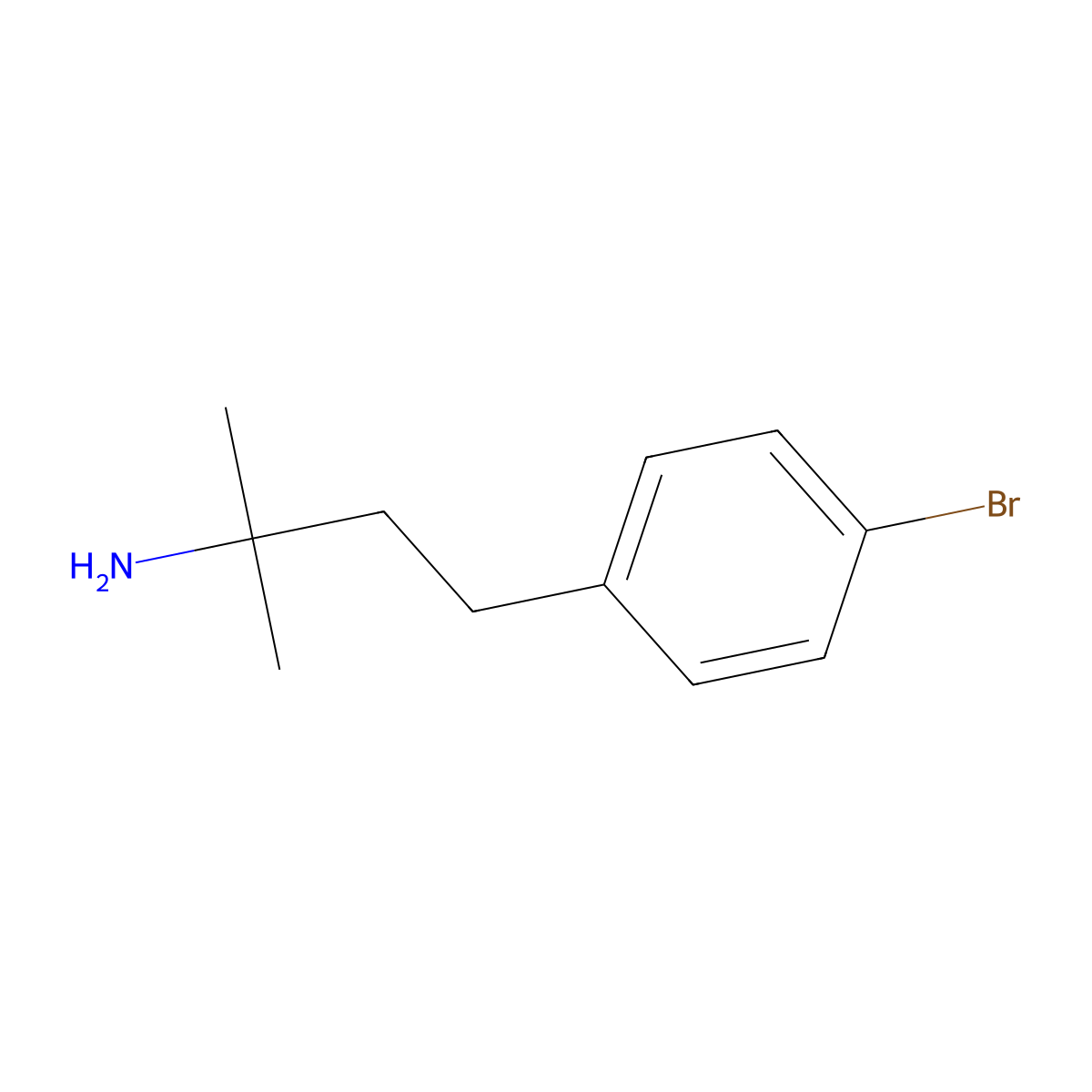 4-(4-Bromophenyl)-2-methylbutan-2-amine molecular structure, CAS 1268146-30-0
