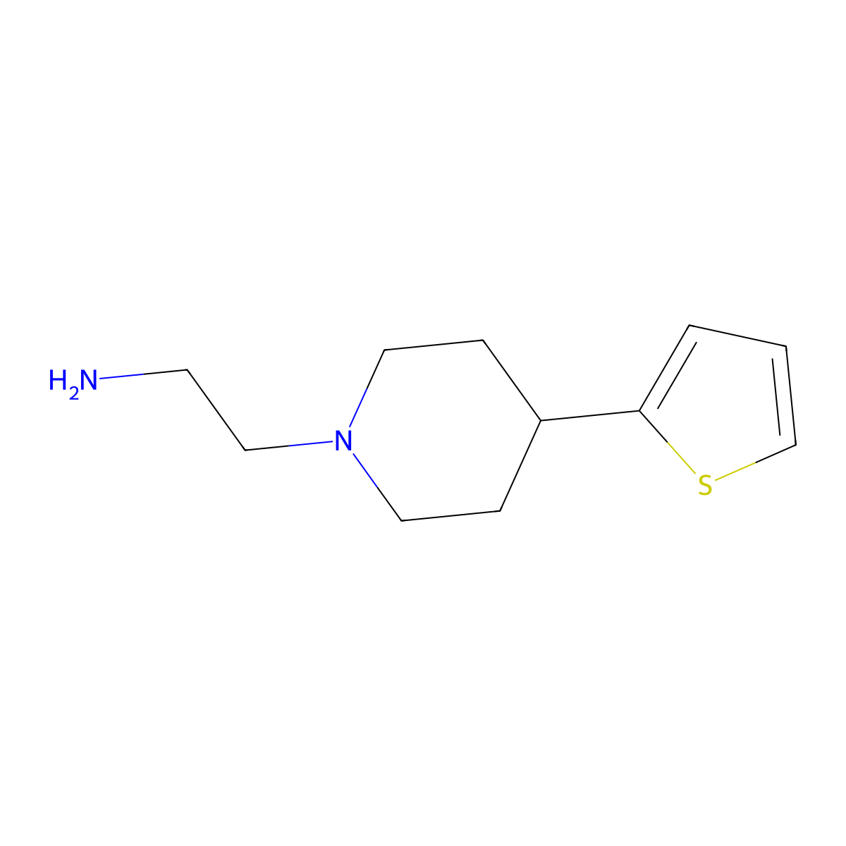 {2-[4-(2-Thienyl)piperidin-1-yl]ethyl}amine molecular structure, CAS 1268147-28-9
