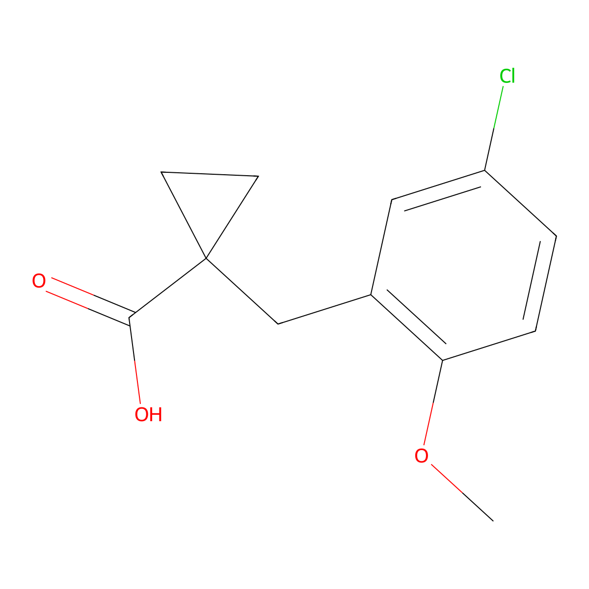 1-(5-Chloro-2-methoxybenzyl)cyclopropane-1-carboxylic acid molecular structure, CAS 1268147-95-0