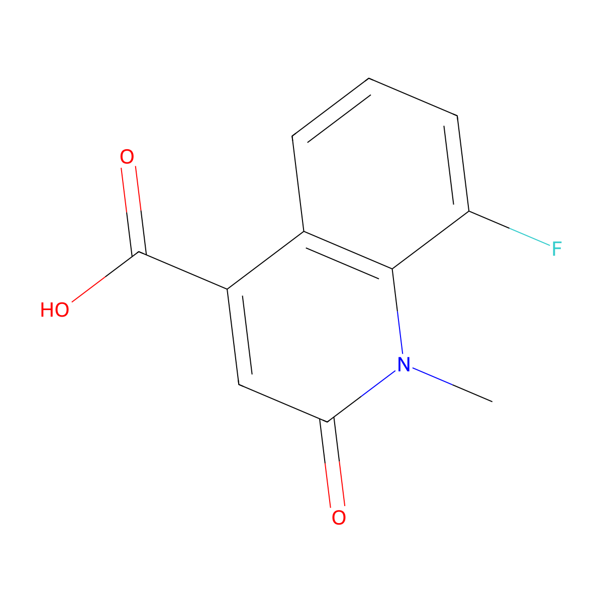 8-Fluoro-1-methyl-2-oxo-1,2-dihydroquinoline-4-carboxylic acid molecular structure, CAS 1268148-25-9