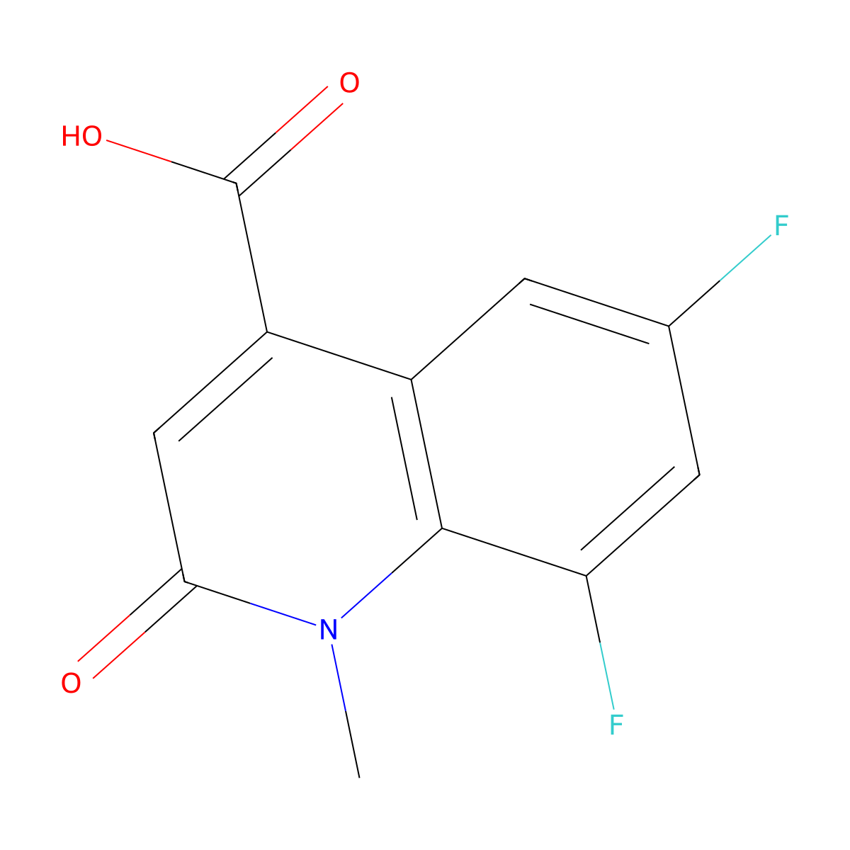 6,8-Difluoro-1-methyl-2-oxo-1,2-dihydroquinoline-4-carboxylic acid molecular structure, CAS 1268148-41-9