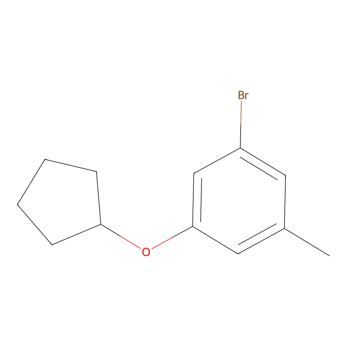 1-Bromo-3-(cyclopentyloxy)-5-methylbenzene molecular structure, CAS 1268150-35-1