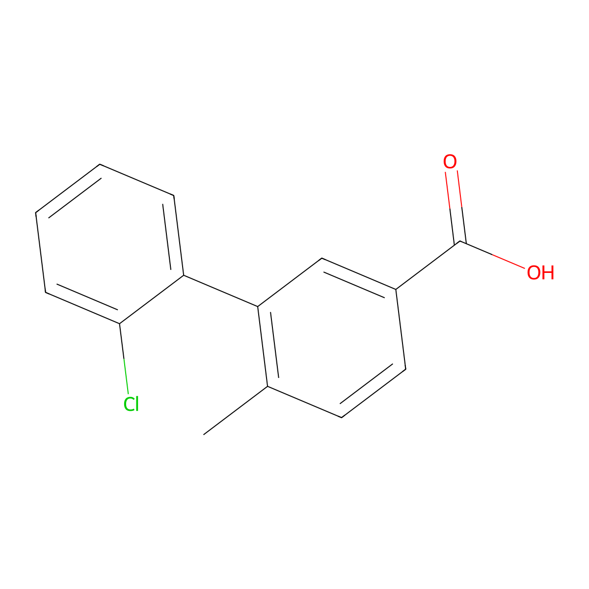 2'-Chloro-6-methyl[1,1'-biphenyl]-3-carboxylic acid molecular structure, CAS 1268152-04-0
