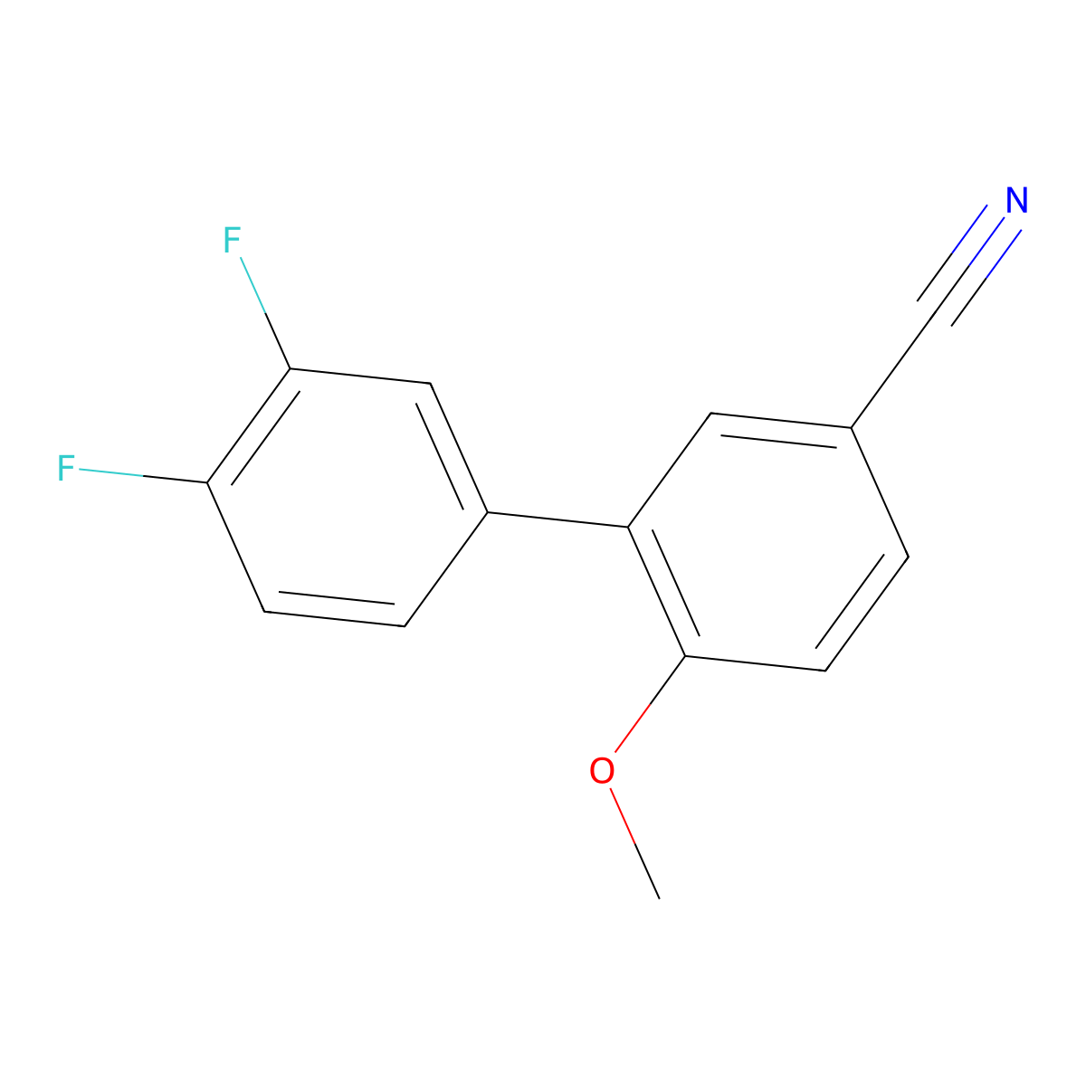 3',4'-Difluoro-6-methoxy-[1,1'-biphenyl]-3-carbonitrile molecular structure, CAS 1268152-52-8
