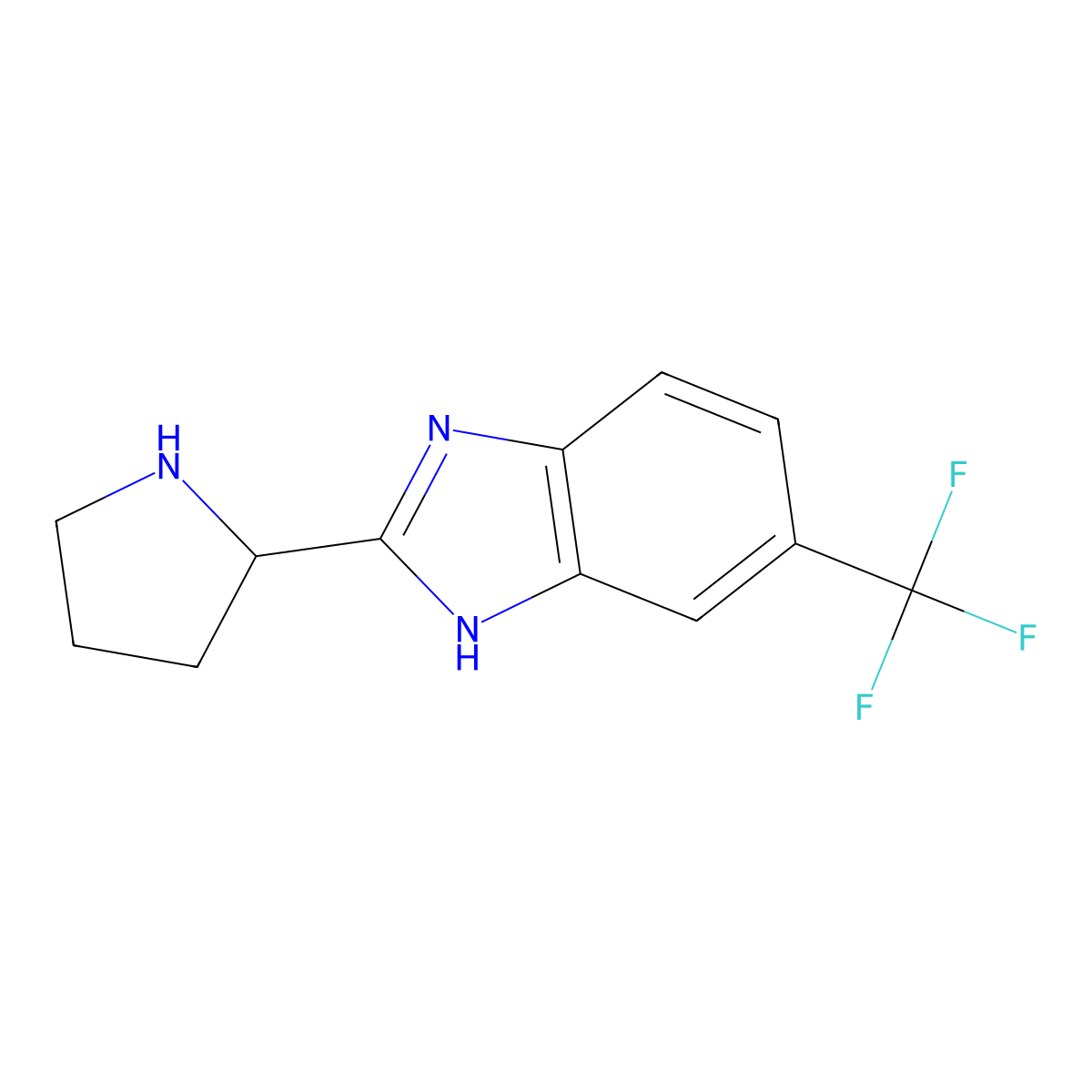 (S)-2-Pyrrolidin-2-YL-6-trifluoromethyl-1H-benzoimidazole molecular structure, CAS 1268153-71-4